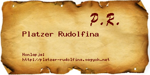 Platzer Rudolfina névjegykártya